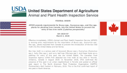 USDA APHIS Announcement HL