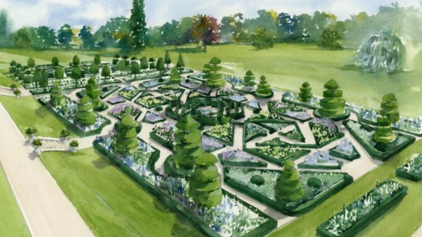 Sandringham artists impression of new topiary garden HL