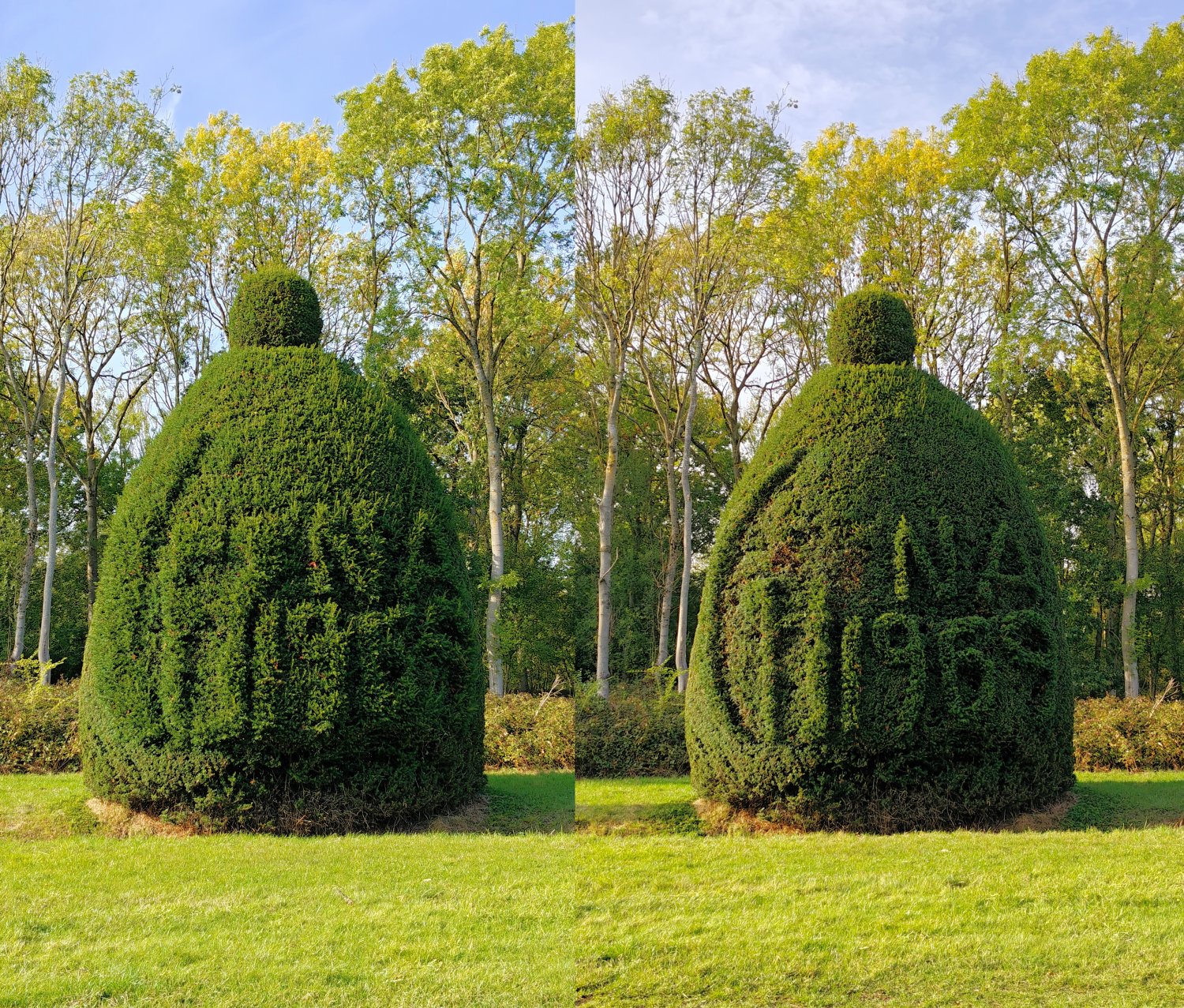 Before and after clipping the tribute to Neil Amstrong's 1969 moon landing
