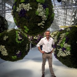 A bit of fun! Richard with his installation 'Nefeliabata' 'Cloud Walking' at the House and Garden Festval